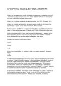AP CSP FINAL EXAM QUESTIONS & ANSWERS