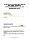 CEN-RESPIRATORY EMERGENCIES &vert; QUESTIONS AND 100&percnt; CORRECT WELL DETAILED ANSWERS&vert;LATEST&excl;&excl;&excl;&excl;&excl;2025&sol;2026&vert;GUARANTEED PASS&vert;GRADED A&plus;&vert;VERIFIED
