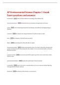 AP Environmental Science Chapter 1 Vocab  Exam questions and answers 