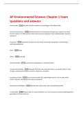 AP Environmental Science&colon; Chapter 1 Exam  questions and answers 