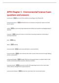 APES Chapter 1 - Environmental Science Exam  questions and answers 