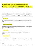ATI Renal and Urinary Exam Questions and Answers &ndash; Latest Update 2026&sol;2027 &vert; Graded A&plus;&period;