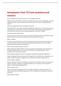 Astrophysics Final '25 Exam questions and  answers 
