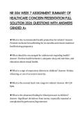 NR 506 WEEK 7 ASSIGNMENT SUMMARY OF HEALTHCARE CONCERN PRESENTATION FULL SOLUTION 2026 QUESTIONS WITH ANSWERS GRADED A&plus;