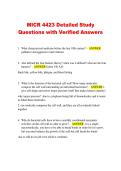 MICR 4423 Detailed Study  Questions with Verified Answers