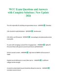 WCC Exam Questions and Answers with Complete Solutions &vert; New Update 2026