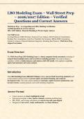 LBO Modeling Exam &ndash; Wall Street Prep &ndash; 2026&sol;2027 Edition &ndash; Verified  Questions and Correct Answers