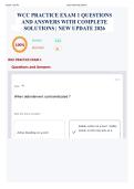 WCC PRACTICE EXAM 1 QUESTIONS AND ANSWERS WITH COMPLETE SOLUTIONS &vert; NEW UPDATE 2026