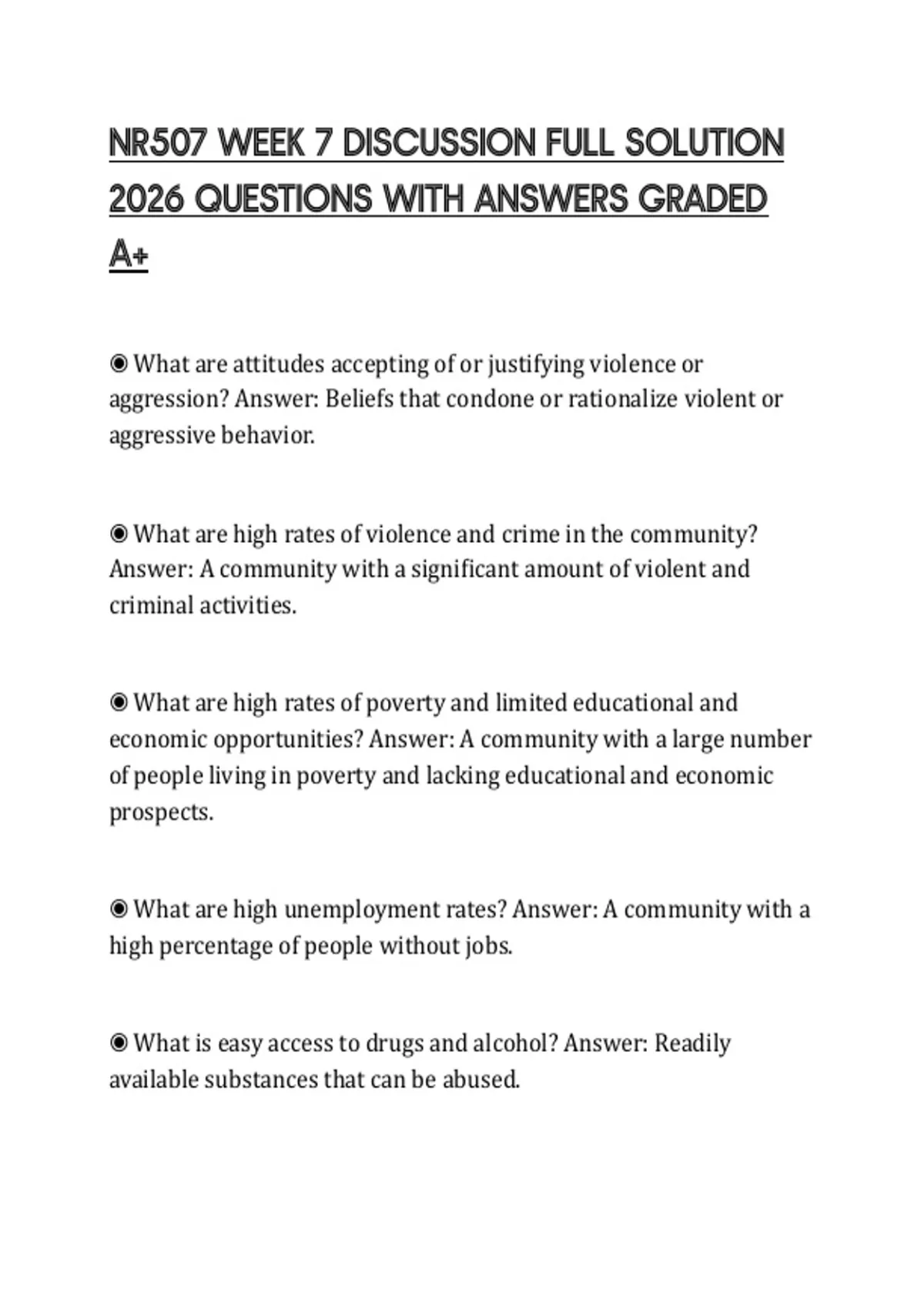 NR507 WEEK 7 DISCUSSION FULL SOLUTION 2026 QUESTIONS WITH ANSWERS ...