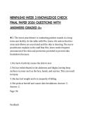 NRNP6540 WEEK 3 KNOWLEDGE CHECK FINAL PAPER 2026 QUESTIONS WITH ANSWERS GRADED A&plus;