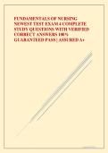 FUNDAMENTALS OF NURSING NEWEST TEST EXAM 4 COMPLETE STUDY QUESTIONS WITH VERIFIED CORRECT ANSWERS 100&percnt; GUARANTEED PASS &vert; ASSURED A&plus;