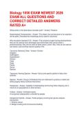 Biology 1050 EXAM NEWEST 2026 EXAM ALL QUESTIONS AND CORRECT DETAILED ANSWERS RATED A&plus;