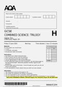 AQA GCSE COMBINED SCIENCE&colon; TRILOGY Higher Tier Chemistry Paper 2H QP JUNE 2025