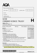 AQA GCSE COMBINED SCIENCE&colon; TRILOGY Higher Tier Chemistry Paper 1H QP MAY 2025
