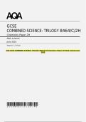  AQA GCSE COMBINED SCIENCE&colon; TRILOGY 8464&sol;C&sol;2H Chemistry Paper 2H Mark scheme June 2025
