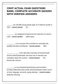 CMHT Exam Questions Bank - Complete Verified Quizzes with Answers