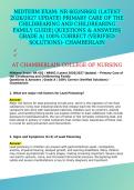 MIDTERM EXAM&colon; NR 602&sol;NR602 &lpar;LATEST 2026&sol;2027 UPDATE&rpar; PRIMARY CARE OF THE CHILDBEARING AND CHILDREARING FAMILY GUIDE&vert; QUESTIONS & ANSWERS&vert; GRADE A&vert; 100&percnt; CORRECT &lpar;VERIFIED SOLUTIONS&rpar;- CHAMBERLAIN