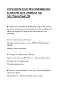 COPE HEALTH SCHOLARS COMPREHENSIVE EXAM PAPER 2026 QUESTIONS AND SOLUTIONS COMPLETE