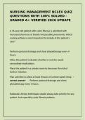 Nursing Management NCLEX Quiz Questions with 100&percnt; solved -graded a&plus; verified 2026 update