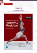 Fundamentals of Anatomy and Physiology &lpar;12th Edition&comma; Martini&comma; Nath & Bartholomew&rpar; &ndash; Verified Test Bank & Complete Study Guide &lpar;All Chapters Included&rpar;