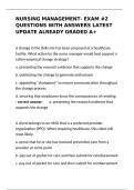 Nursing Management Exam 2 2026 &vert; Questions & Verified Answers &vert; Graded A&plus;