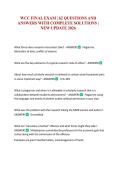 WCC FINAL EXAM &vert; 62 QUESTIONS AND ANSWERS WITH COMPLETE SOLUTIONS &vert; NEW UPDATE 2026