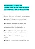 INTRODUCTION TO INDUSTRIAL ORGANIZATION ACTUAL EXAM PAPER 2026 QUESTIONS WITH SOLUTIONS GRADED A&plus;