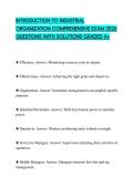 INTRODUCTION TO INDUSTRIAL ORGANIZATION COMPREHENSIVE EXAM 2026 QUESTIONS WITH SOLUTIONS GRADED A&plus;