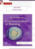 Communication in Nursing &lpar;10th Edition&comma; Julia W&period; Riley&rpar; &ndash; Verified Test Bank & Complete Study Guide &lpar;All Chapters Included&rpar;