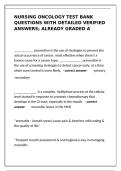 Nursing Oncology Test Bank Questions with Detailed Verified Answers &ndash; Graded A