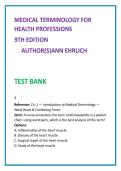 Medical Terminology Test Bank 2026 &vert; Ann Ehrlich 9th Ed &vert; Nursing & Allied Health MCQs Study Guide