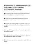 INTRODUCTION TO OSHA EXAMINATION TEST 2026 COMPLETE QUESTIONS AND SOLUTIONS FULLY VERIFIED A&plus;
