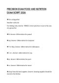PRECISION EXAM FOOD AND NUTRITION EXAM SCRIPT 2026