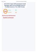 ACLS Pre-Course Self-Assessment Actual Questions and Correct Detailed Answers  &lpar;Verified Answers&rpar; &vert; New 2026 Version 