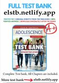 Test Bank for Adolescence 18th Edition by John Santrock &vert; Full Chapter Coverage with Verified Questions & Answers