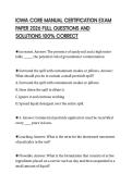 IOWA CORE MANUAL CERTIFICATION EXAM PAPER 2026 FULL QUESTIONS AND SOLUTIONS 100&percnt; CORRECT