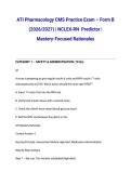 ATI Pharmacology CMS Practice Exam &ndash; Form B &lpar;2026&sol;2027&rpar; &vert; NCLEX-RN  Predictor &vert; Mastery-Focused Rationales