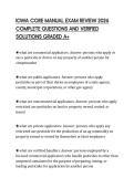 IOWA CORE MANUAL EXAM REVIEW 2026 COMPLETE QUESTIONS AND VERIFIED SOLUTIONS GRADED A&plus;
