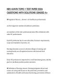 NRS 434VN TOPIC 1 TEST PAPER 2026 QUESTIONS WITH SOLUTIONS GRADED A&plus;