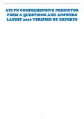 ATI PN COMPREHENSIVE PREDICTOR FORM A QUESTIONS AND ANSWERS LATEST 2026 VERIFIED BY EXPERTS 