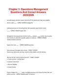 Chapter 3 Operations Management Questions And Correct Answers 20252026&period;