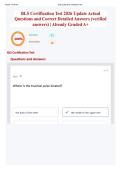 BLS Certification Test 2026 Update Actual Questions and Correct Detailed Answers &lpar;verified answers&rpar; &vert; Already Graded A&plus;