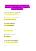 Texas Food Manager Questions and Answers &vert; Latest Version &vert; 2025&sol;2026 &vert;  Correct & Verified