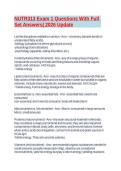 NUTR313 Exam 1 Questions With Full Set Answers&vert; 2026 Update