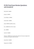 PLTW Final Exam Review Questions and Answers
