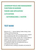 Leadership Roles & Management Functions in Nursing 11th Ed Test Bank &vert; Huston Nursing Leadership MCQs 2026