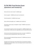 PLTW PBS Final Review Exam Questions and Answers