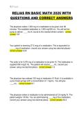 RELIAS RN BASIC MATH 2026 WITH  QUESTIONS AND CORRECT ANSWERS