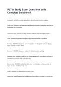 PLTW Study Exam Questions with Complete Solutions