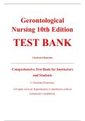 Complete Test Bank - Gerontological Nursing&comma; 10th Edition &ndash; Charlotte Eliopoulos &ndash; ISBN 9781975161002 &lpar;All Chapters Covered 1&ndash;36&rpar;